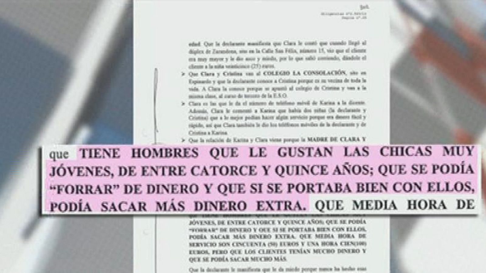 El sumario de la red de proxenetas