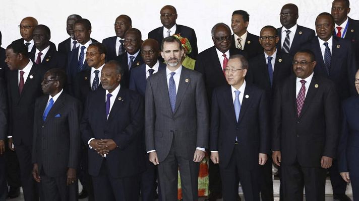 Telediario 1 - Felipe VI celebra su primer cumpleaños como rey en Etiopía