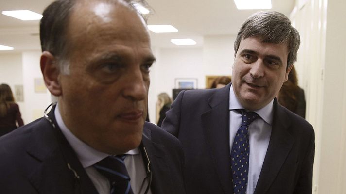 Telediario 1 - Tebas no ve la "mano" del Madrid en la imputación de Bartomeu