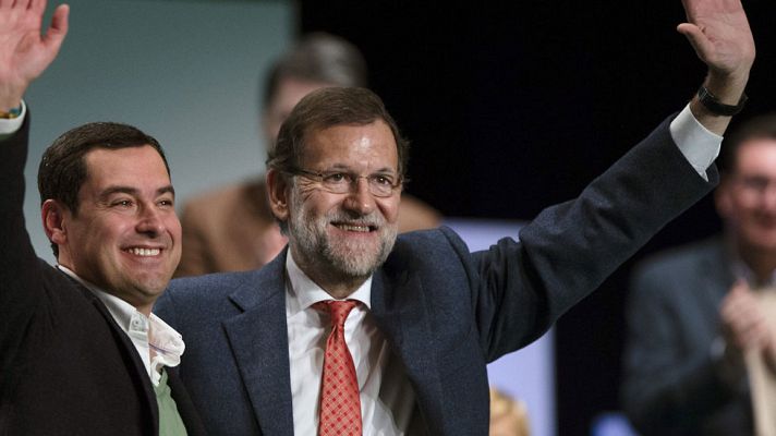 Telediario 1 - Mariano Rajoy ha apoyado al candidato del PP a la Junta
