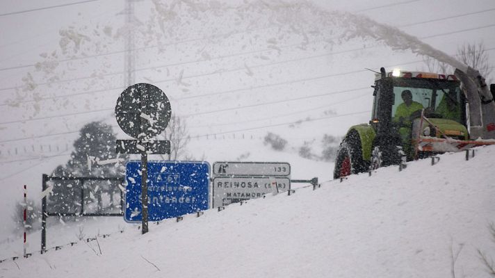 Telediario 1 - El temporal remite, pero aún alerta por frío