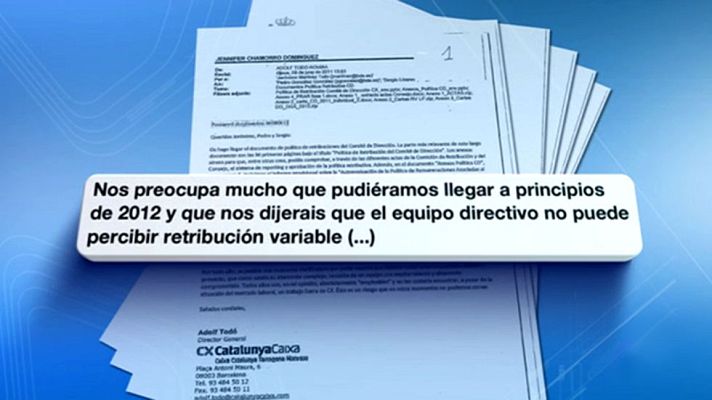 Telediario 1 - El expresidente de CatalunyaCaixa pedía una subida de sueldo antes de la intervención del FROB