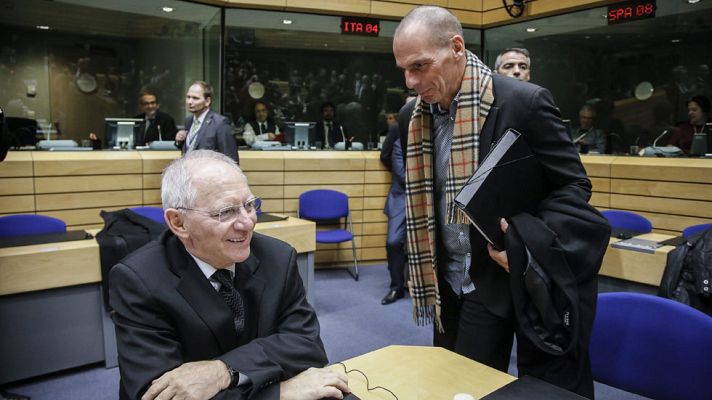 Telediario 1 - Varufakis se muestra confiado en que su primer encuentro con el Eurogrupo sea constructivo