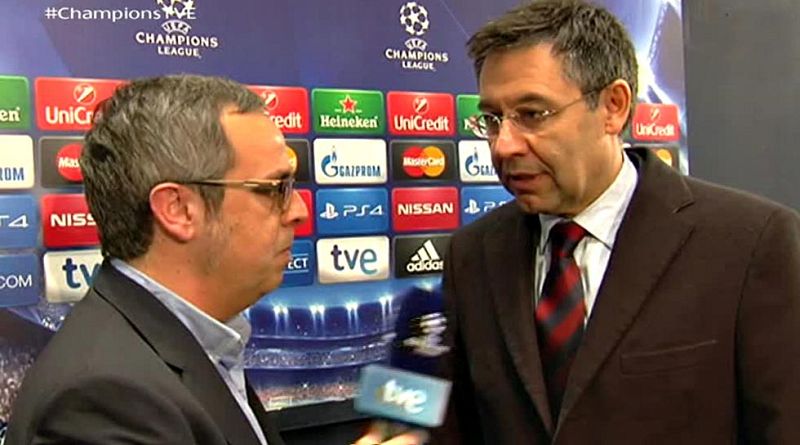 El presidente del FC Barcelona ha mostrado a las cámaras de TVE su satisfacción después de la victoria culé en casa del Manchester City 1-2.