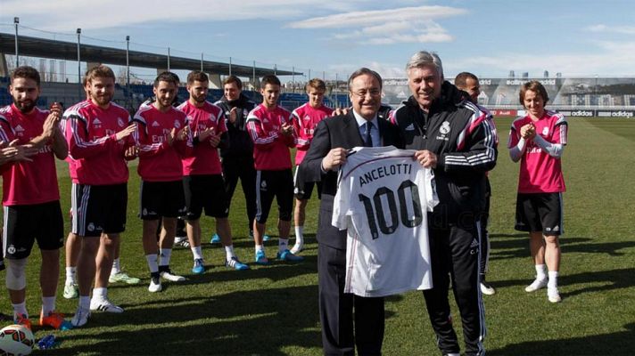 Telediario 1 - Florentino Pérez homenajea a Ancelotti y a Casillas