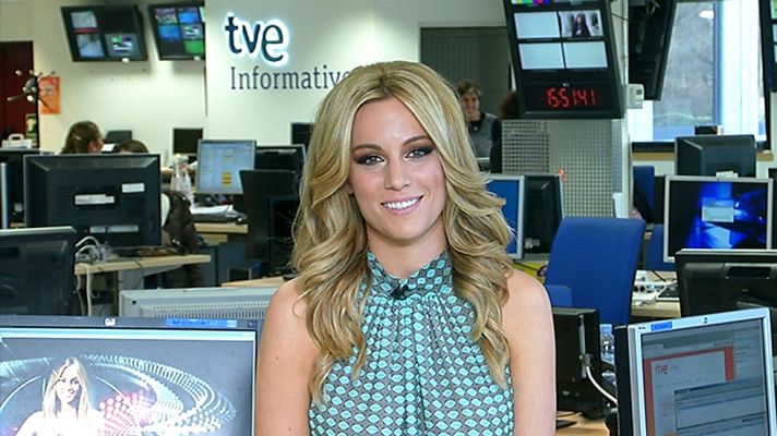 Telediario 1 - Edurne visita TVE para presentar "Amanecer"