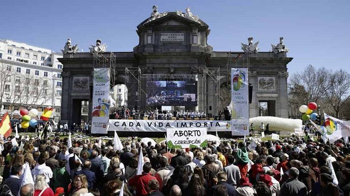 Telediario 1 - Manifestación en Madrid en contra del aborto