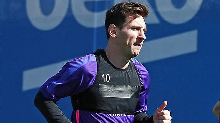 Telediario 1 - Messi entrena con normalidad