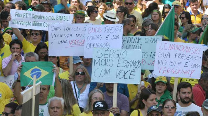 Telediario 1 - Nuevas manifestaciones en Brasil