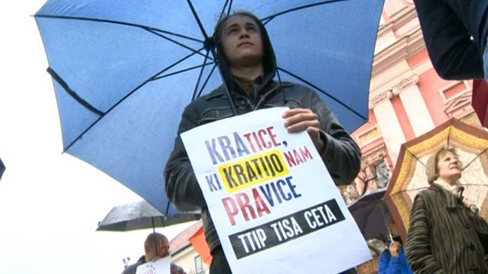 Telediario 1 - Jornada internacional de protestas contra el TTIP