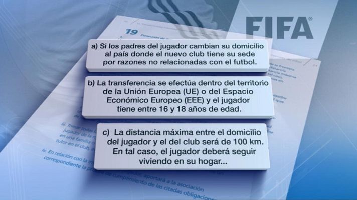 Telediario 1 - La FIFA endurece su postura sobre el fichaje de menores