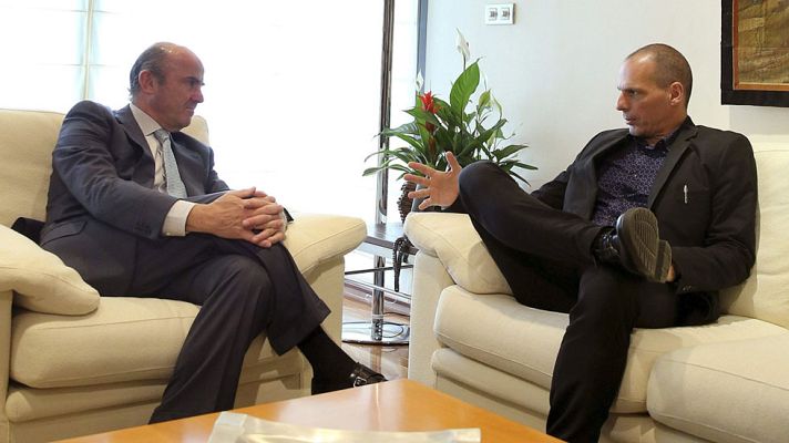 Telediario 1 - Varufakis se muestra confiado en poder anunciar pronto un acuerdo tras reunirse con De Guindos