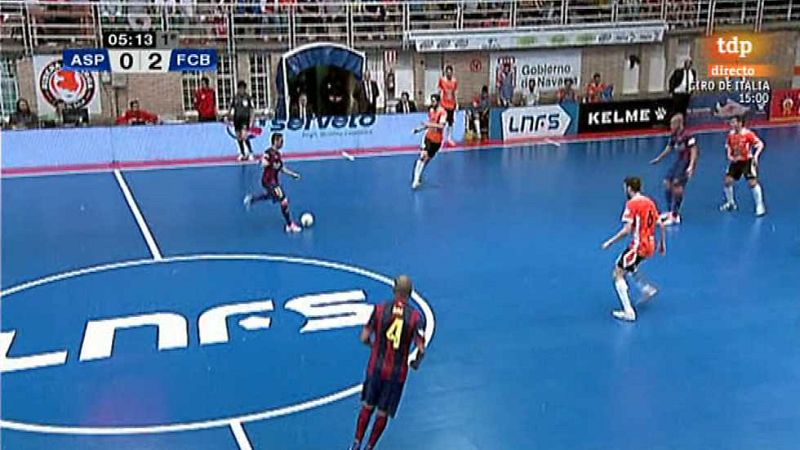 Fútbol sala - Liga nacional Play-Off 1/4 final. 1er partido: Aspil Ribera de Navarra - FC Barcelona. Desde Tudela (Navarra) - ver ahora