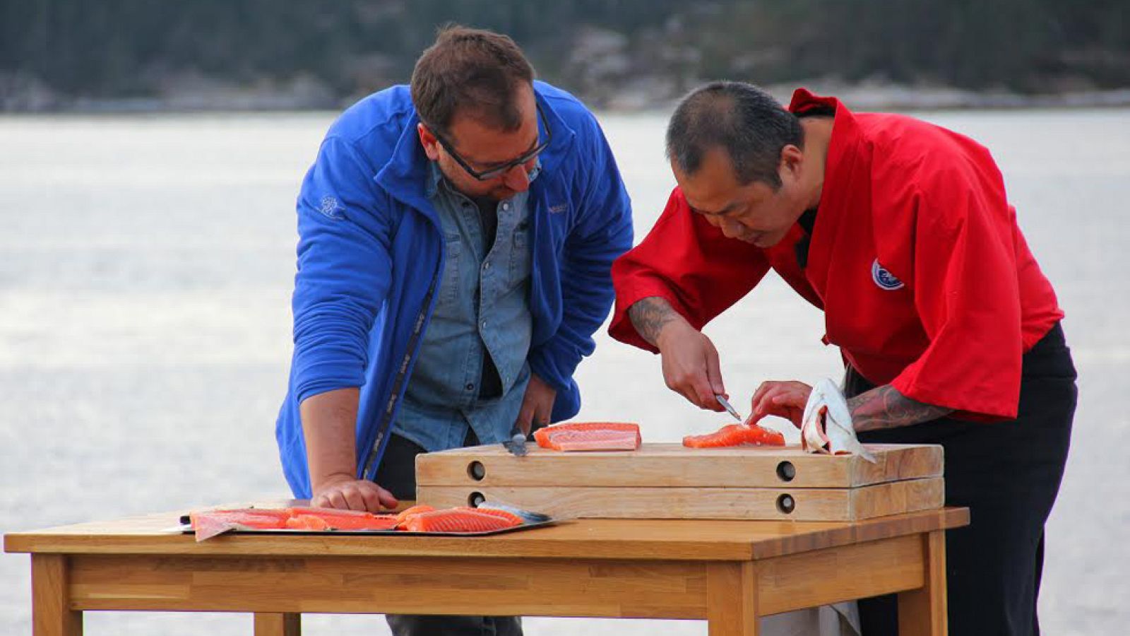 Un chino y un vasco hermanados por una trucha noruega