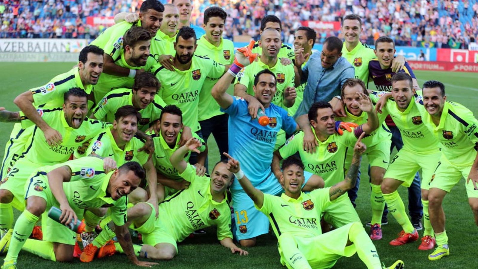El FC Barcelona se ha proclamado campeón de la Liga 2014-2015 ante el Atlético de Madrid, tras vencerle en el Calderón por 0-1. El gol de Messi ha sido suficiente para que los azulgranas sumen su 23ª campeonato liguero dos años después y suceden en e