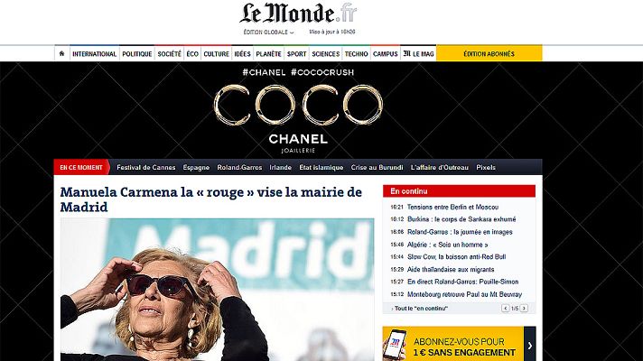 Telediario 1 - La prensa internacional destaca los cambios en los Ayuntamientos de Madrid y Barcelona