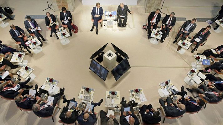 Telediario 1 - EE.UU. pide en la reunión del G7 que Grecia y la UE se esfuercen en las negociaciones