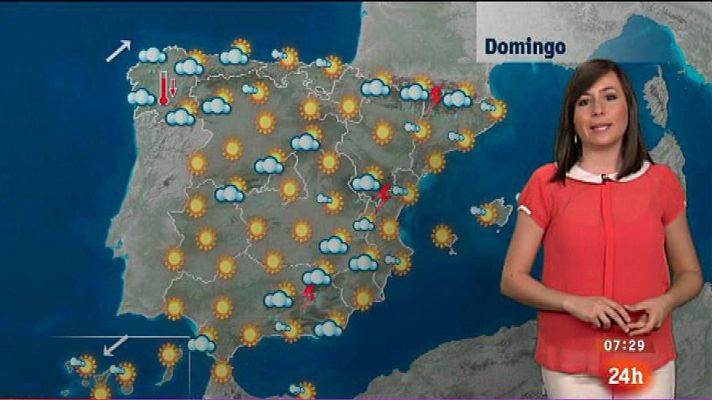 El tiempo - Tormentas localmente fuertes en Pirineos, Sistema Ibérico