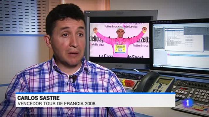 Telediario 1 - Carlos Sastre: "Contador está al nivel de Induráin"