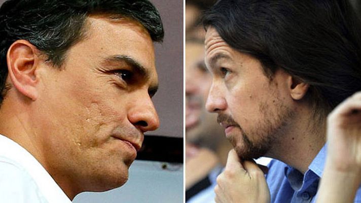 Telediario 1 - Pablo Iglesias y Pedro Sánchez ponen los pactos en manos de "los líderes territoriales"