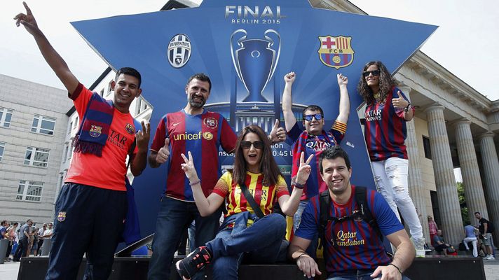 Telediario 1 - Berlín está tomada por las aficiones de Barcelona y Juventus