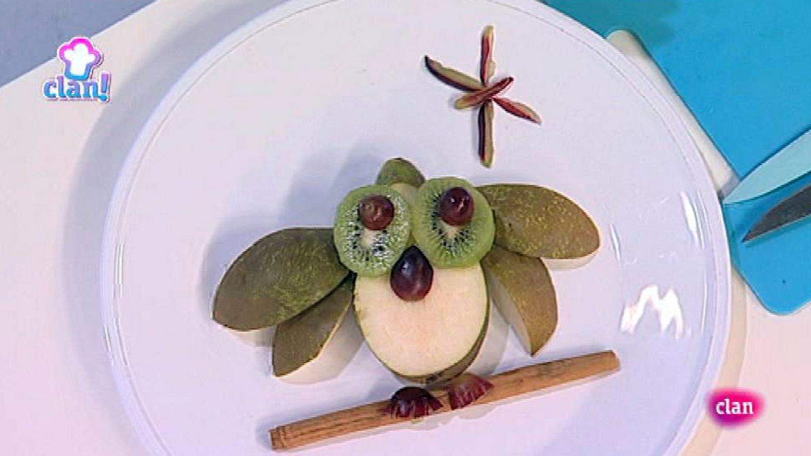 Cocina con Clan - Postre de búho de pera y kiwi