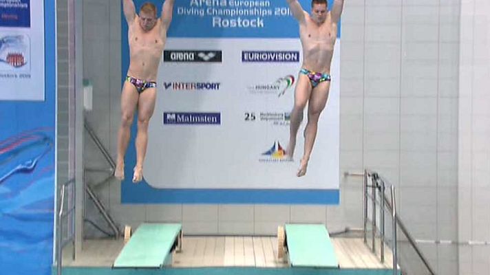 Natación - Final Saltos. Campeonato de Europa: 3m sincronizados masc.