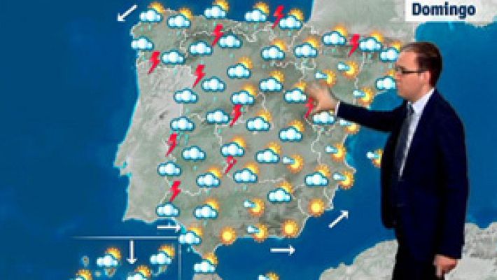 El tiempo - chubascos y tormentas fuertes en zonas de Extremadura, Casti
