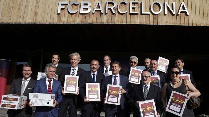Telediario 1 - Cinco aspirantes pelearán por la presidencia del Barça el 18 de julio