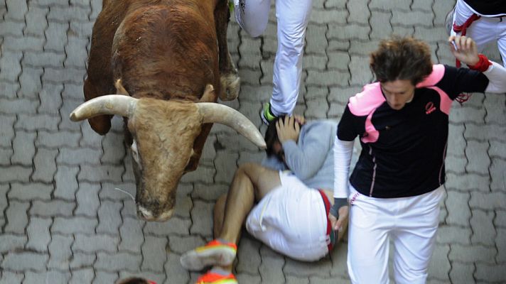 San Fermín - Ultimo tramo del séptimo encierro de San Fermín 2015