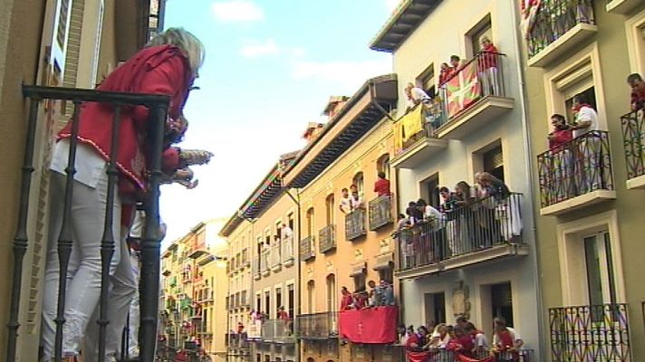 Telediario 1 - Los balcones de Pamplona, el 'otro' negocio de los Sanfermines