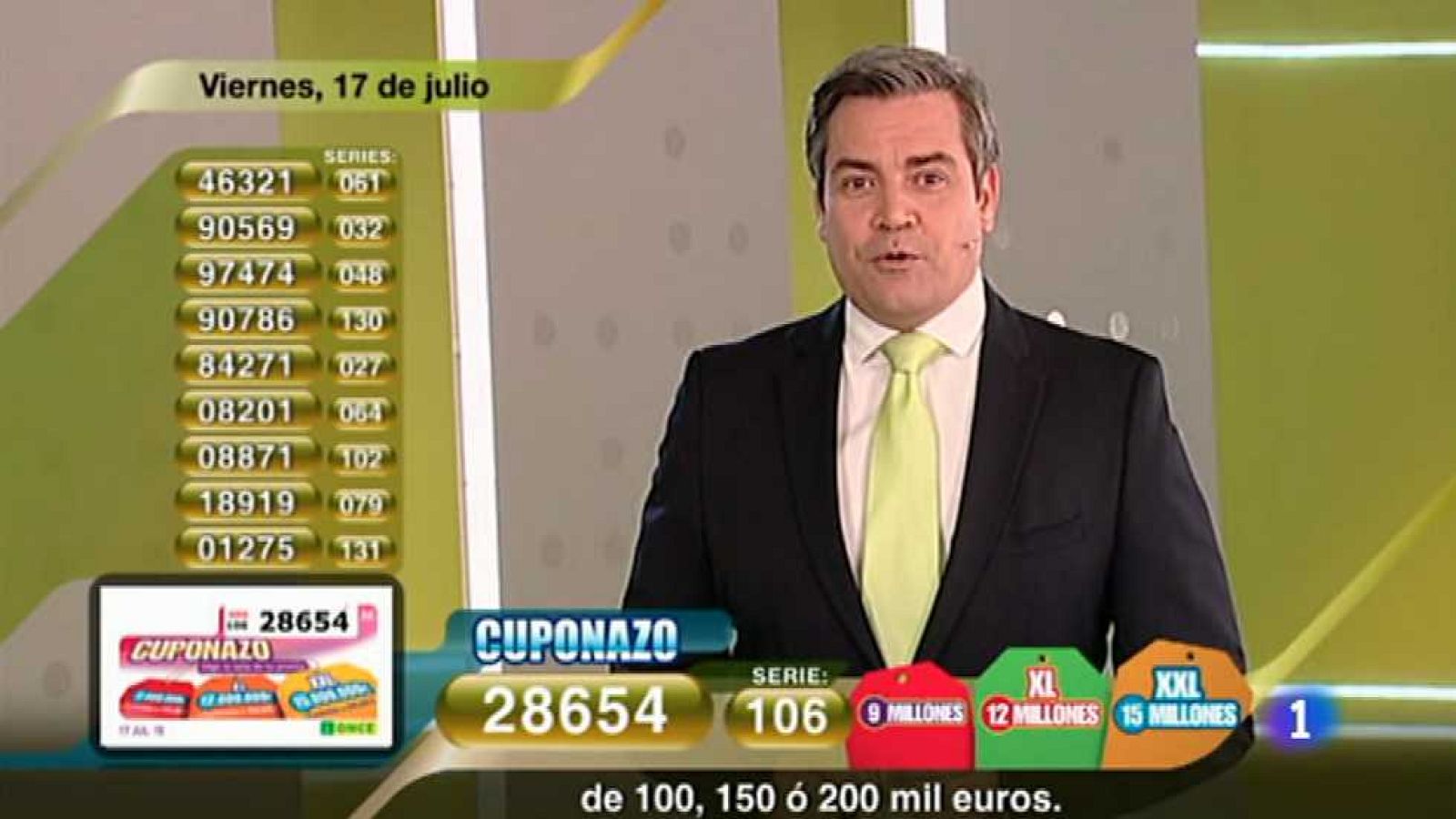 Sorteo ONCE - 17/07/15 - Ver ahora