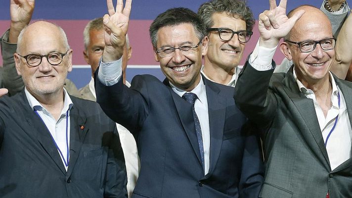 Telediario 1 - Bartomeu, presidente del Barça hasta 2021