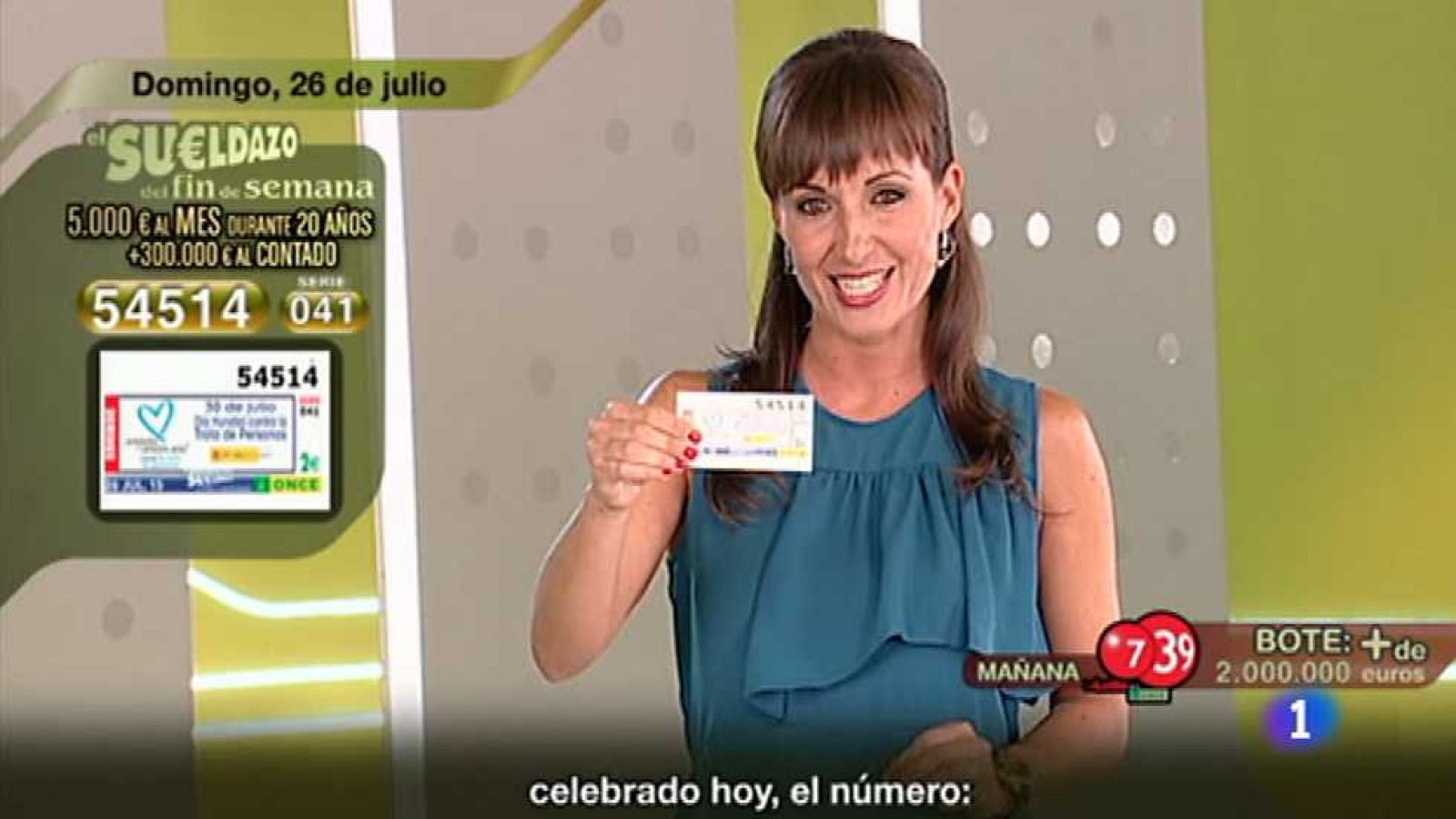 Sorteo ONCE - 26/07/15 - Ver ahora