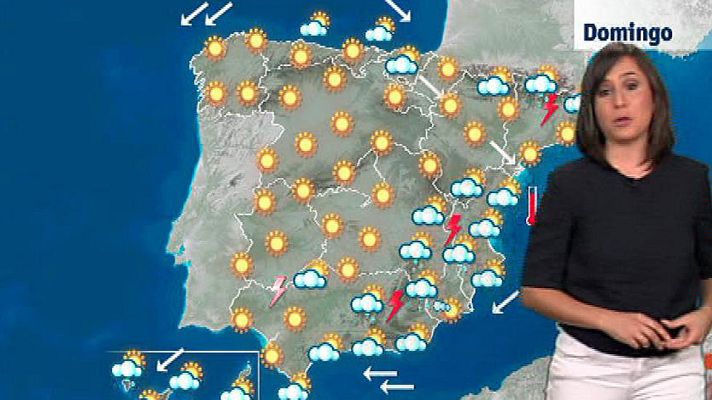 El tiempo - Chubascos en el sudeste peninsular, Baleares y Canarias