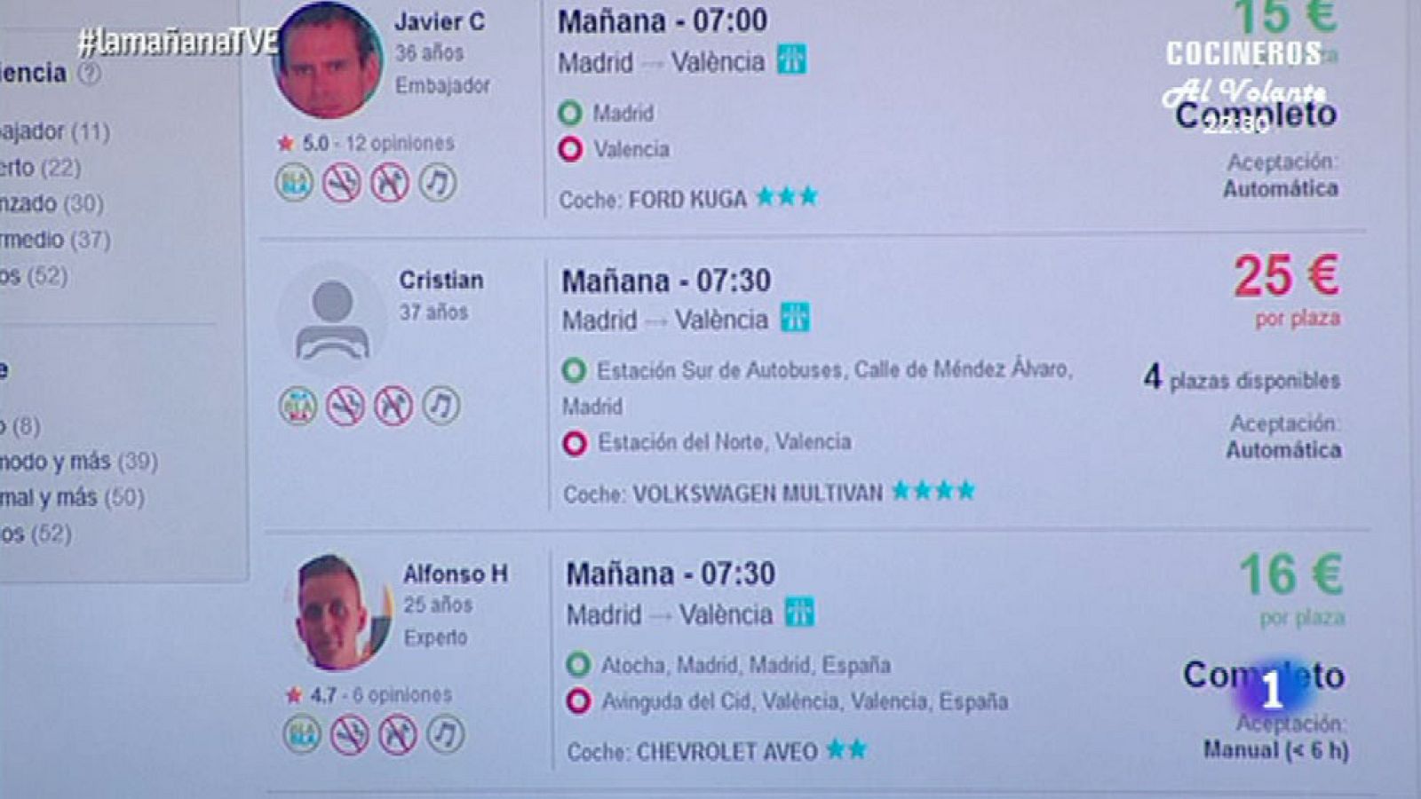 La Mañana - BlaBlaCar demandado por la  Patronal de Transporte, Confebus