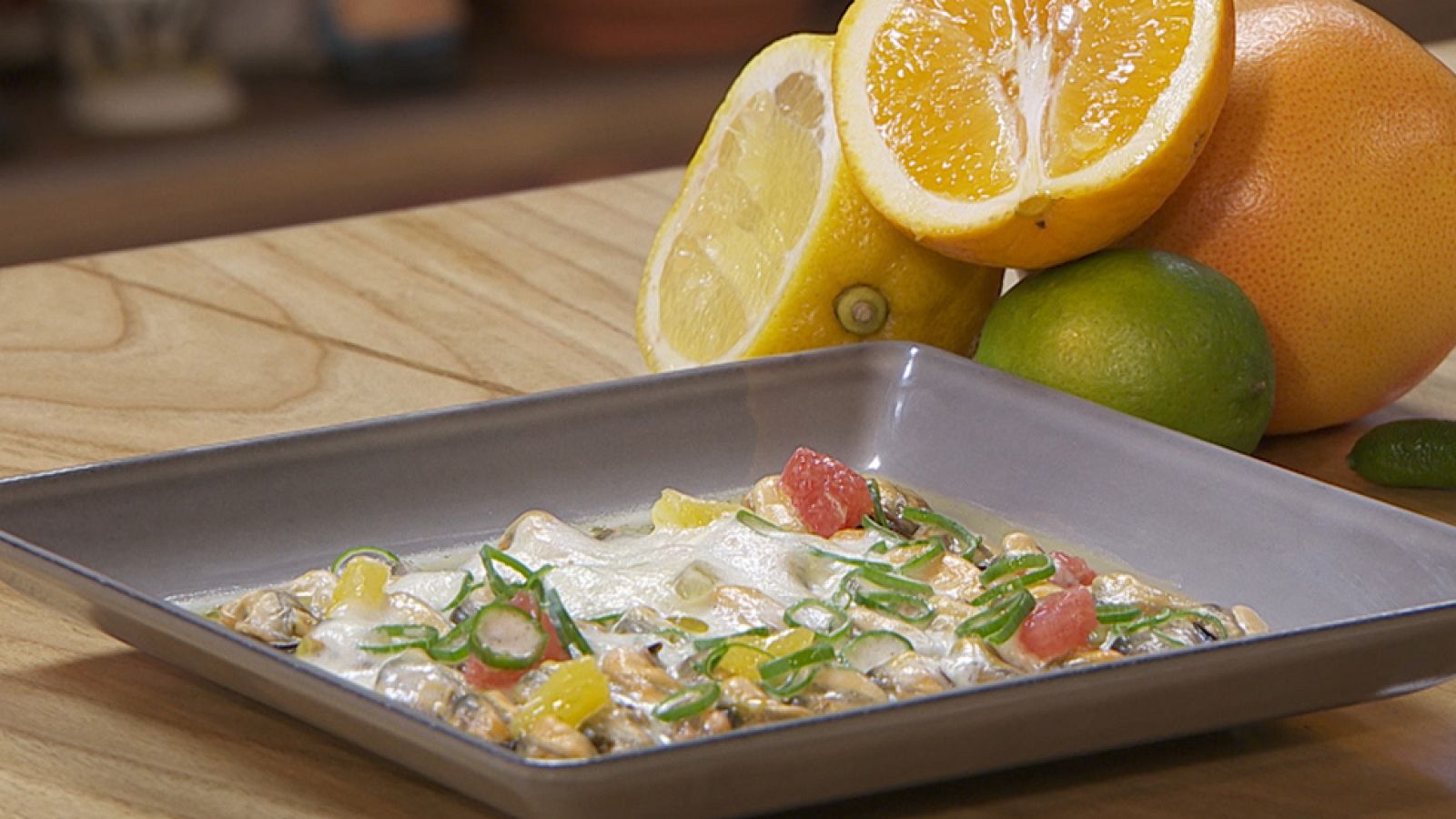 Receta de mejillones con emulsión de cítricos