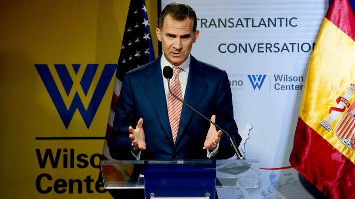 Telediario 1 - Felipe VI pide a inversores de EEUU confiar en España