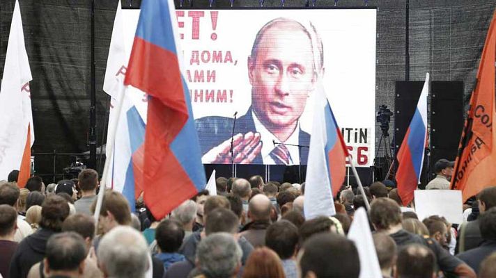 Telediario 1 - Marcha en Rusia contra las políticas de Putin