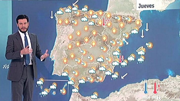 El tiempo - Chubascos en el sureste y más calor en el norte