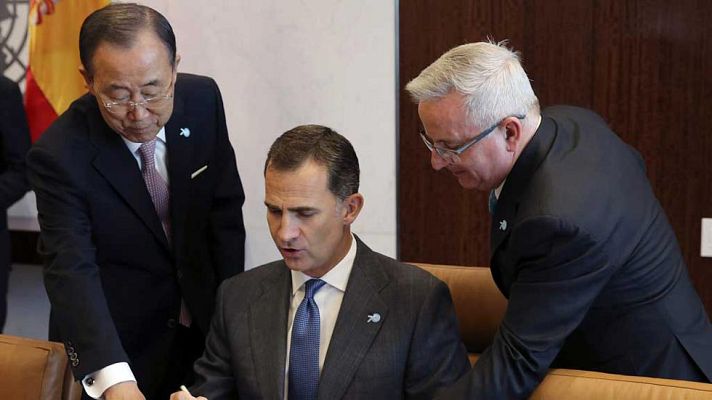 Telediario 1 - El Rey ofrece un discurso ante Naciones Unidas