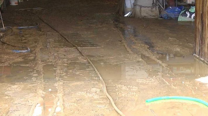 Telediario 1 - Lluvias intensas causan inundaciones en Murcia