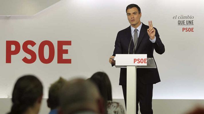 Telediario 1 - Sánchez advierte del "riesgo" de que un partido "antisistema" sustente la Generalitat