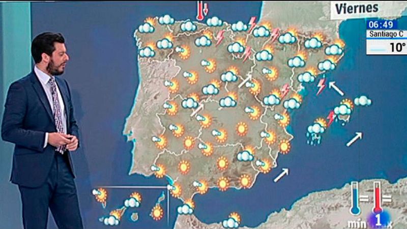 Posibles chubascos fuertes en Navarra, Cataluña, Castellón e Ibiza