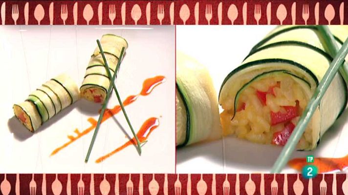 Cocina con Sergio - Rulo de calabacín relleno de arroz con verduras