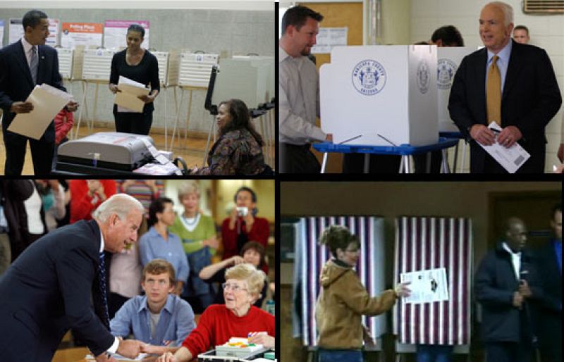 Votan Obama, McCain, Palin y Biden | Ver
