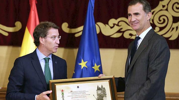Telediario 1 - El rey recibe el título de embajador de honor del Camino de Santiago
