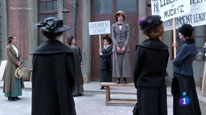 Seis hermanas - Celia habla en una manifestación de las sufragistas