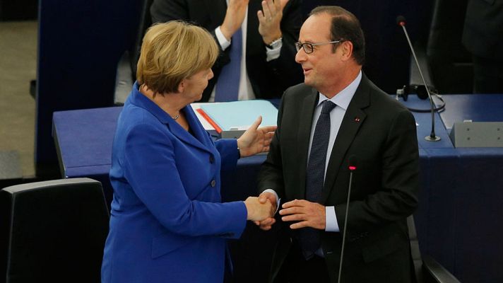  - Merkel y Hollande, ante la Eurocámara: "El nacionalismo es la guerra. Necesitamos más Europa, no menos"
