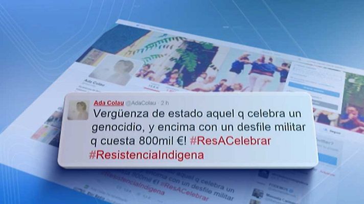 Telediario 1 - Colau critica las celebraciones del día de la Fiesta Nacional